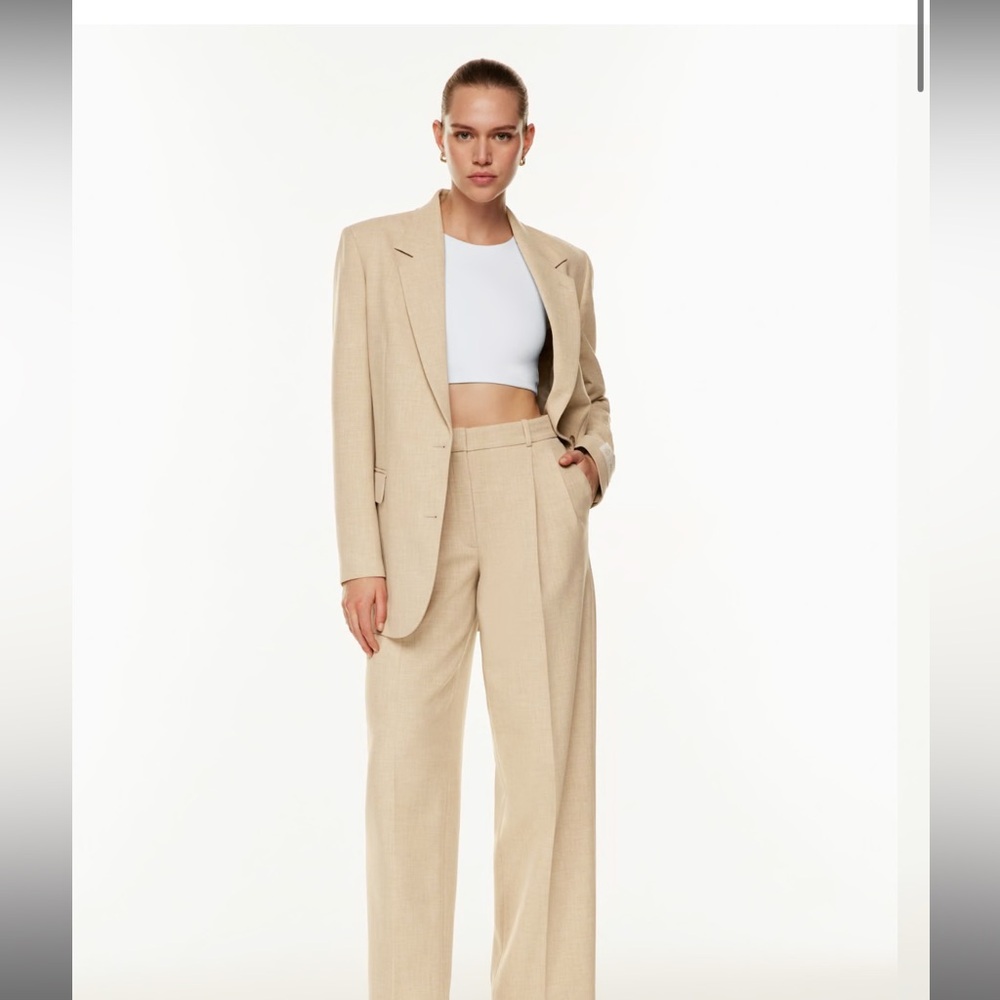 Aritzia Wilfred Pleated Heather oat beige size 0 NWOT